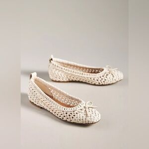 NEW KELSI DAGGER BROOKLYN FRANKIE CROCHET BALLET FLATS IVORY 7.5